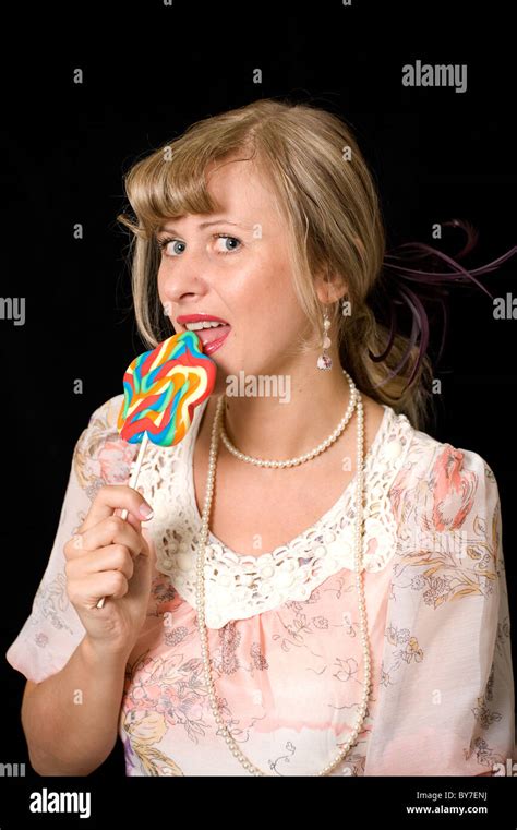 women with lollipop Stock Photo - Alamy