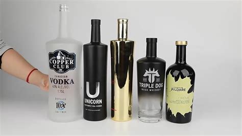 Wholesale Custom 375ml 500ml 700ml 750ml 1000ml Empty Glass Liquor Bottle Vodka Gin Bottle With