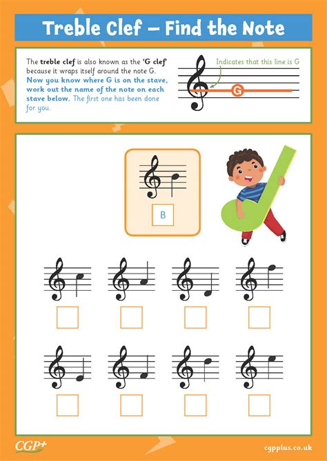 Treble Clef Music Notes Worksheets Library