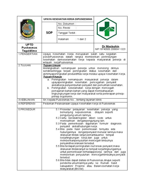 Sop Keselamatan Kerja Pdf