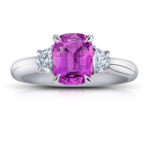 256ctw Cushion Cut Pink Sapphire And Diamond Platinum Ring 1d1g0a