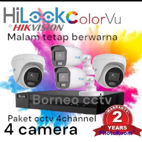 Jual Paket Cctv Hilook Colorvu Channel Kamera Mp Full Color Siang