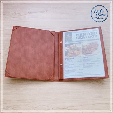 Jual Buku Menu Restoran Kulit Isi Plastik A Coklat Ready Stock