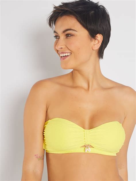 Sujetador De Bikini Tipo Bandeau Amarillo Kiabi