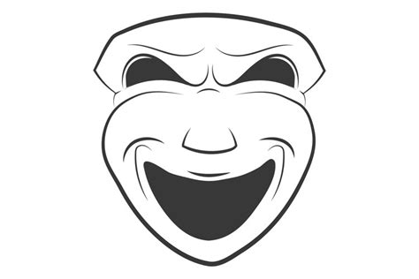 Smiling Theatre Mask Comedy Symbol Laughing Face