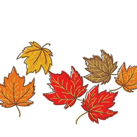 Maple Leaves Machine Embroidery Design Fall Embroidery Etsy