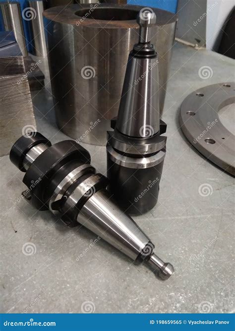 Collet Chuck For Cnc Milling Machine Stock Image Image Of Iron