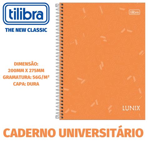 Caderno Universitário Capa Dura Tilibra Lunix Tom Pastel 20 16 10 ou