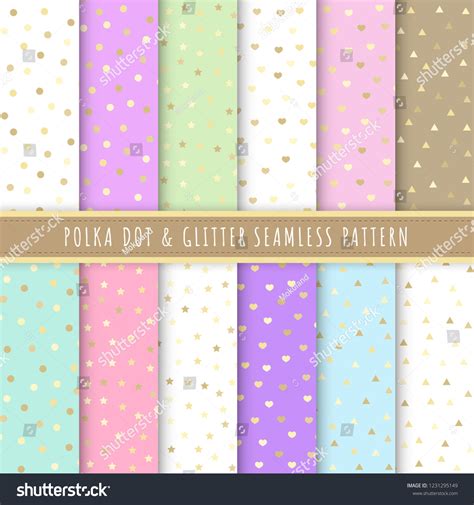 Polka Dot Glitter Seamless Pattern Collection Stock Vector Royalty