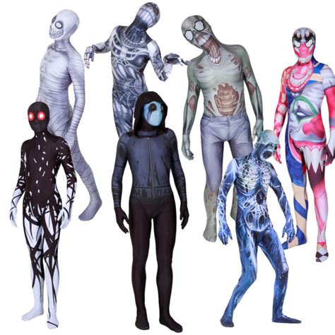 Morphsuit Zalgo Monster Urban Legend Cosplay Costume Halloween Fancy