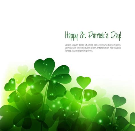 Saint Patricks Day Background Design With Falling Clovers Leaf