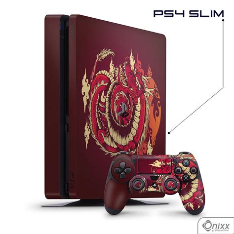 Skin Game Adesiva PS4 SLIM Dragão Vermelho Adesivo Vinil Americano 10µ