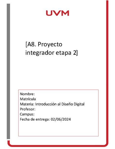 Actividad De Blackboard A Proyecto Integrador Etapa Nombre