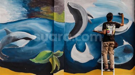 Percantik Kawasan Tembok Taman Margasatwa Ragunan Digambari Mural