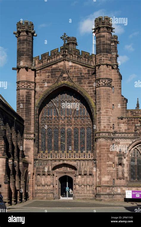 The West Front Of Chester Cathedral On St Werburgh Street Chester UK