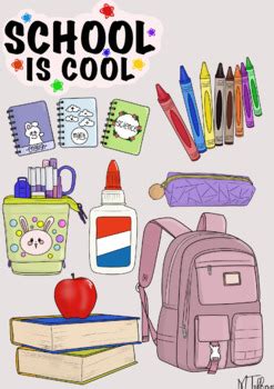 School Materials Clipart by Teacher Monica's Worksheets | TPT