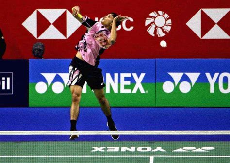 Indian Badminton Player Priyanshu Rajawat In Action During Badminton