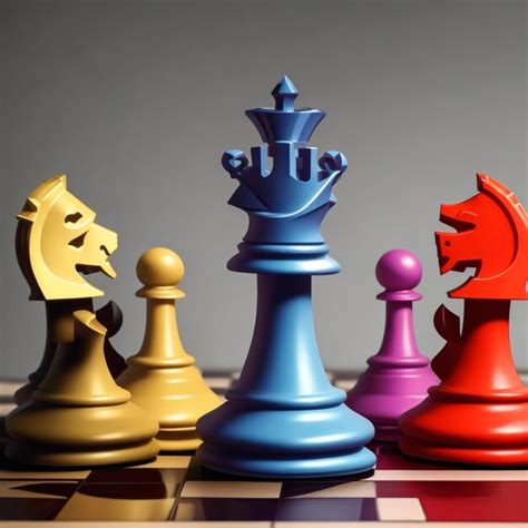 Premium AI Image One Chess Piece Stands Against A Full Set Of Chess