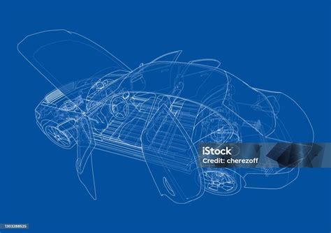 Electric Car With Chassis Vector Rendering Of 3d Stock Illustration Download Image Now