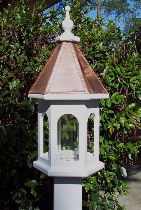 Handcrafted Wood Bird Feeder With Copper Roof By Weaverwood