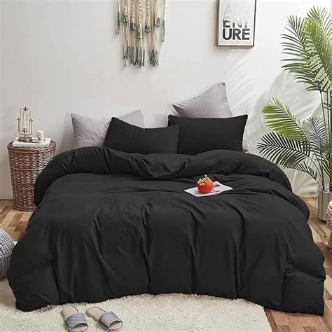 Houseri Black California King Comforter Set All Black