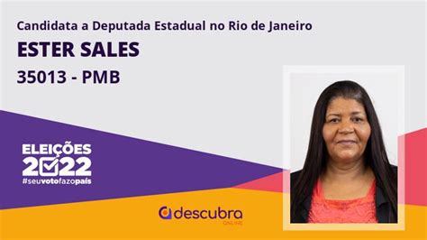 Ester Sales Pmb Candidata A Deputado Estadual Do Rio De Janeiro