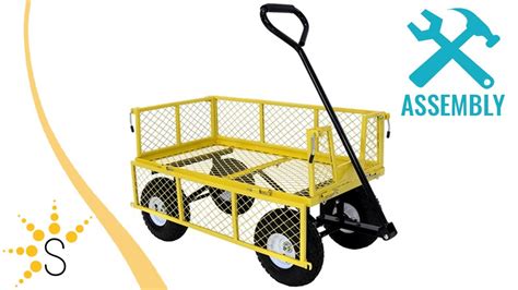 Sunnydaze Yellow Utility Cart With Removable Folding Sides 400 Pound