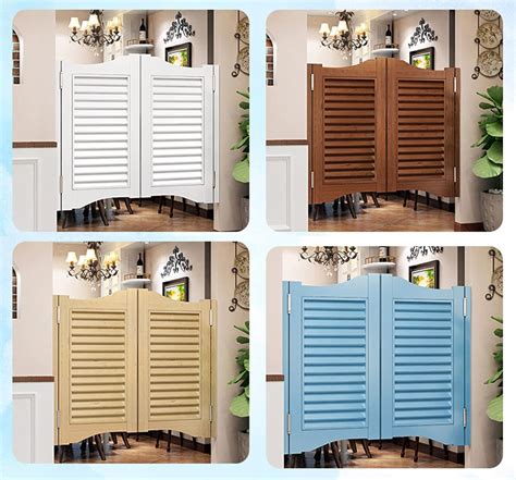 Buy Cafe Swinging Doors Retro Louvered Saloon Swing Door Solid Wood