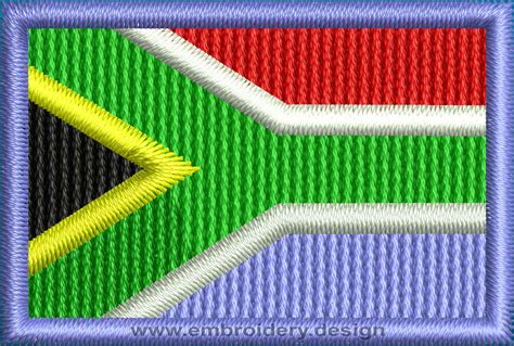 Design Embroidery Flag Of South Africa Mini With Colour Trim By Embroidery Design