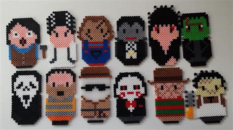 Perler Horror Alphabet A L Annie Wilkes Bride Of Frankenstein Chucky Dracula Elvira