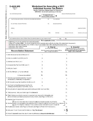 Fillable Online Dor State Nc D 400x Ws 48 Form Fax Email Print PdfFiller