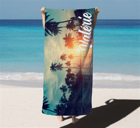 Serviette de plage personnalisée Sunset Cadeau Québec