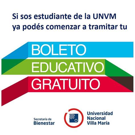 Tr Mite Para El Boleto Educativo Gratuito Unvm