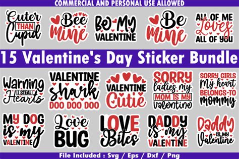 Valentines Day Sticker Bundle Graphic By Tshirt Bundle · Creative Fabrica