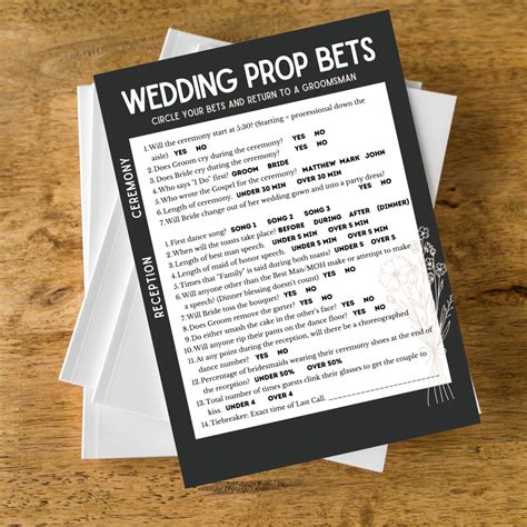 Wedding Prop Bets Etsy