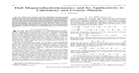 Hall Magnetohydrodynamics and Its Applications to Laboratory and Cosmic Plasma - [PDF Document]