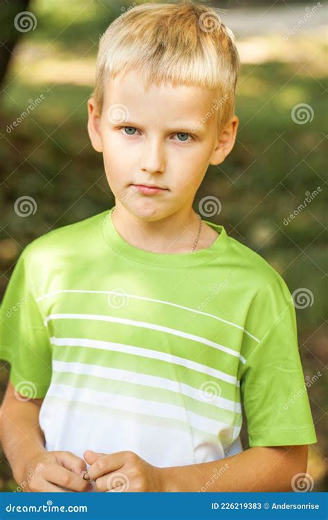 Blonde Little Boy In A Summer Park Stock Image Image Of Little