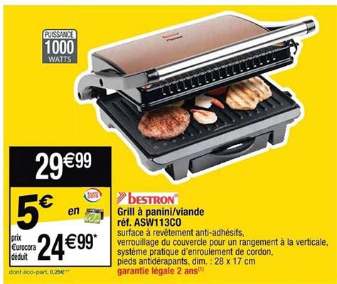 Promo Grill à Panini viande Bestron chez Cora iCatalogue fr