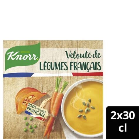 Soupe velouté de légumes KNORR le lot de 2 briques de 200mL à Prix