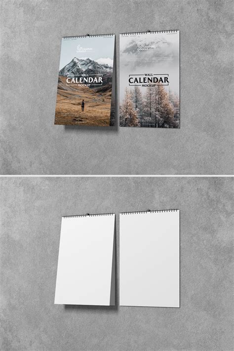 Free Modern Wall Calendar Mockup Psd Free Mockup Zone