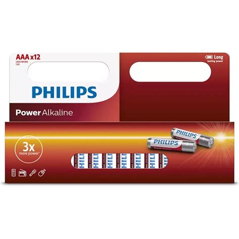 PILAS ALCALINA PHILIPS AAA X12 Tu Click Uruguay