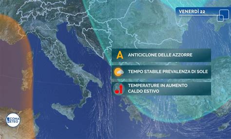 Arriva l ANTICICLONE DELLE AZZORRE oggi STABILE e più CALDO Icona Meteo