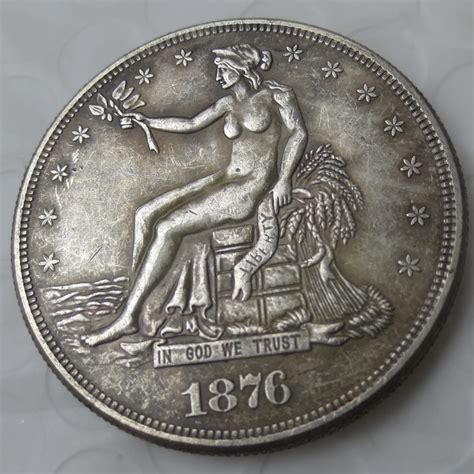 HB 47 US Hobo 1876 CC Trade Dollar Rare Creative Naked Woman Funny Coin