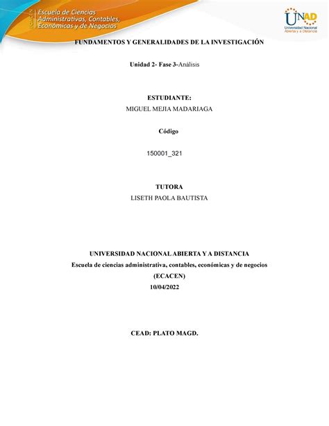 Matriz 2 Analisis FASE 3 Miguel Mejia FUNDAMENTOS Y GENERALIDADES