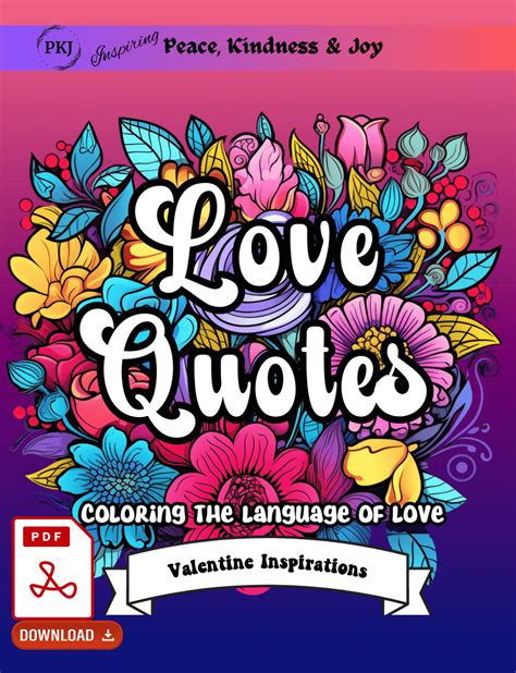 Digital PDF Love Quotes Coloring Book – PKJ Publishing