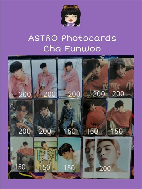 Astro Cha Eunwoo Official Photocard Pc Jinjin Yoon Sanha Moonbin Mj