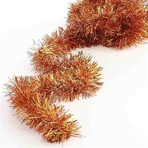 Metallic Orange Tinsel Garland Christmas Garlands Christmas And