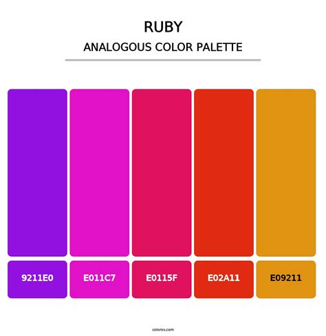 Ruby color palettes - colorxs.com