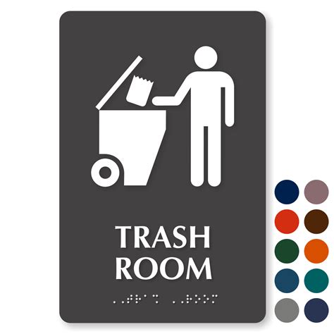 Recycling Room Signs Braille And Engraved Trash Room Signs