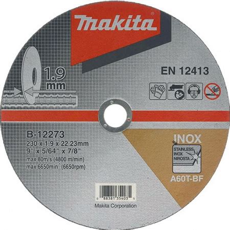 Rezna ploča za metal i inox 230x1 9mm MAKITA